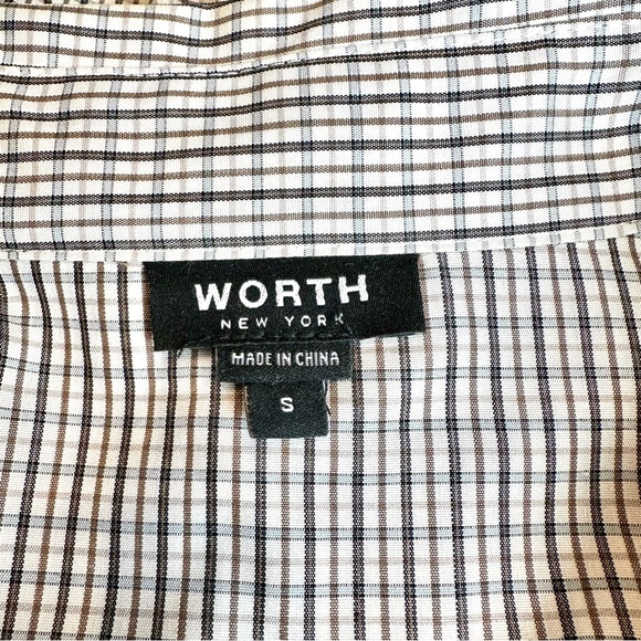 Worth New York 3/4 Length Sleeve Button Down Silk Dress with Drop Waist - Picture 6 of 9